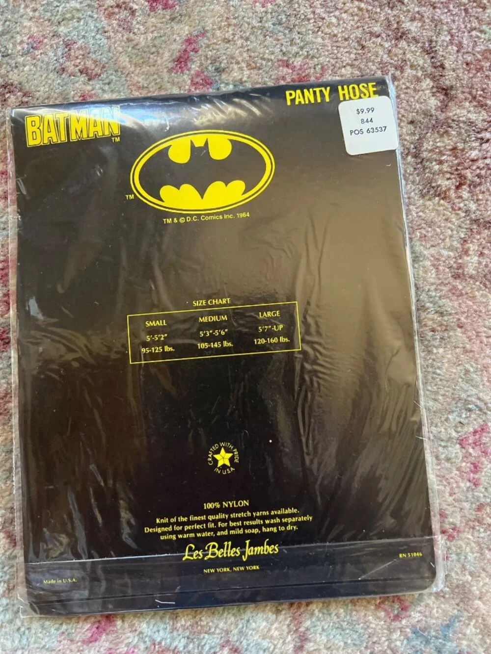 Batman Panty Hose sparkling eyes Women S NEW IN PKG 1989 Vintage
